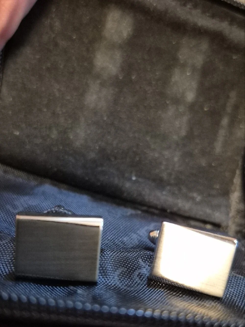 Calvin Klein Polished Silver Rectangular Cufflinks With Pouch